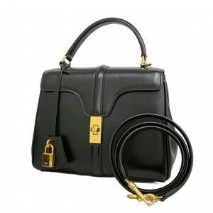 Celine handbag, Seize leather, black, 2-way bag for women, P2830975